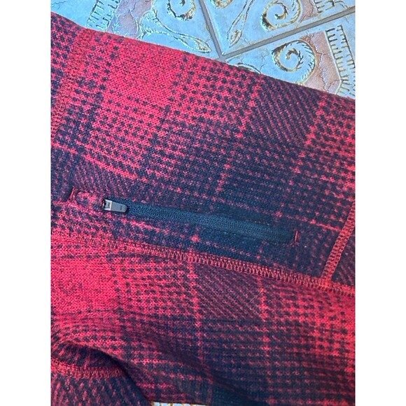 The North Face 1/2 Zip Fleece Pullover Red Black Grid Plaid Gorpcore XL - Picture 6 of 8